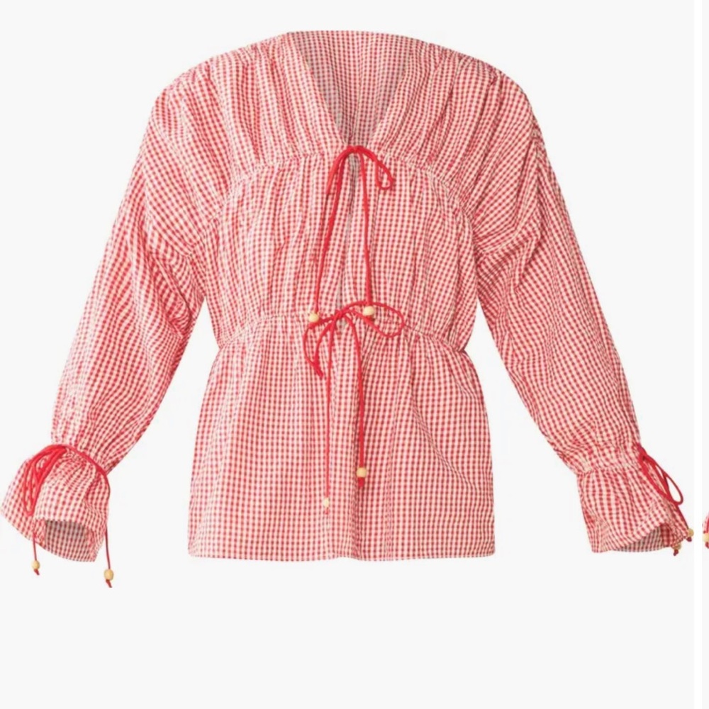 Eddy Red Gingham Women's Top